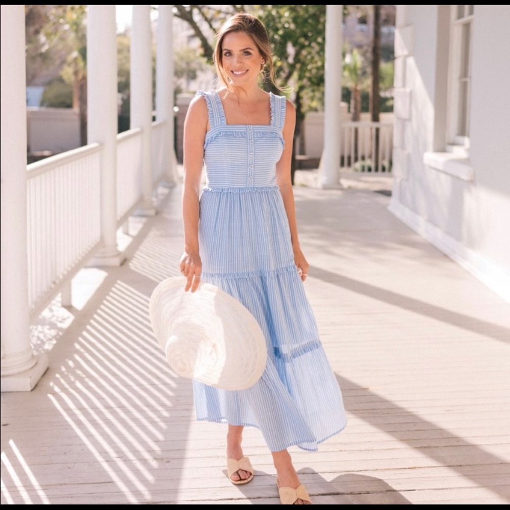 Gal Meets Glam blue stripe Courtney dress